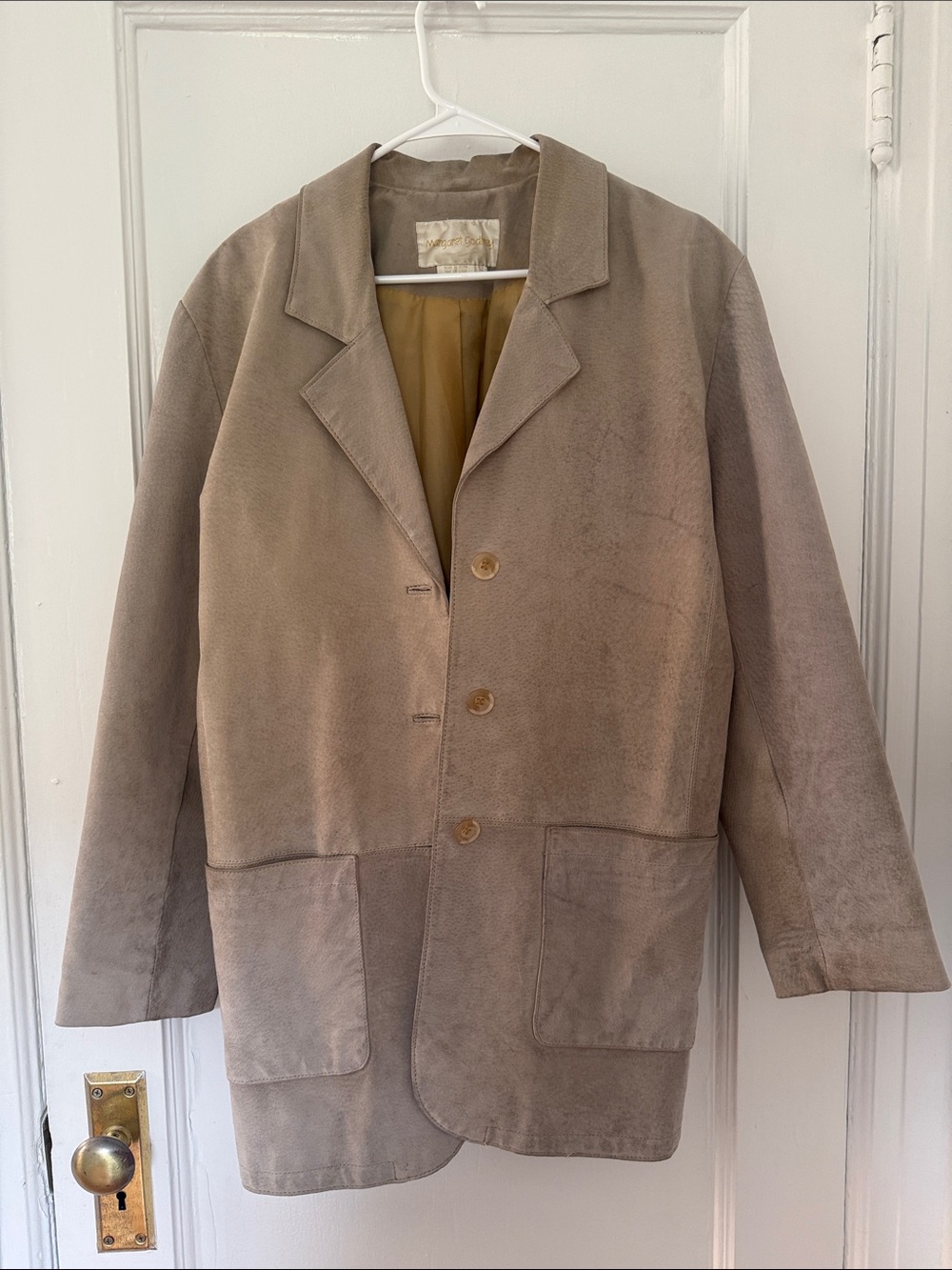 Margaret Godfrey Suede Jacket in Taupe
